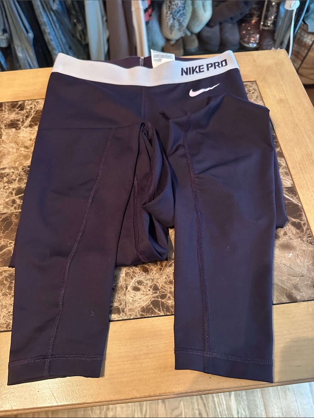 Nike Pro Girls' Navy and White Performance Leggings